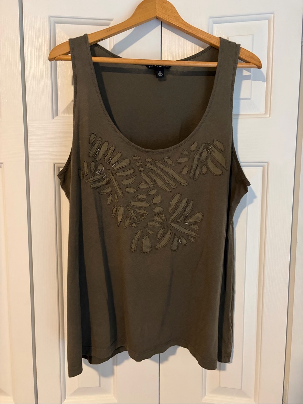 Banana Republic Olive Cutout Scoop Neck Tank